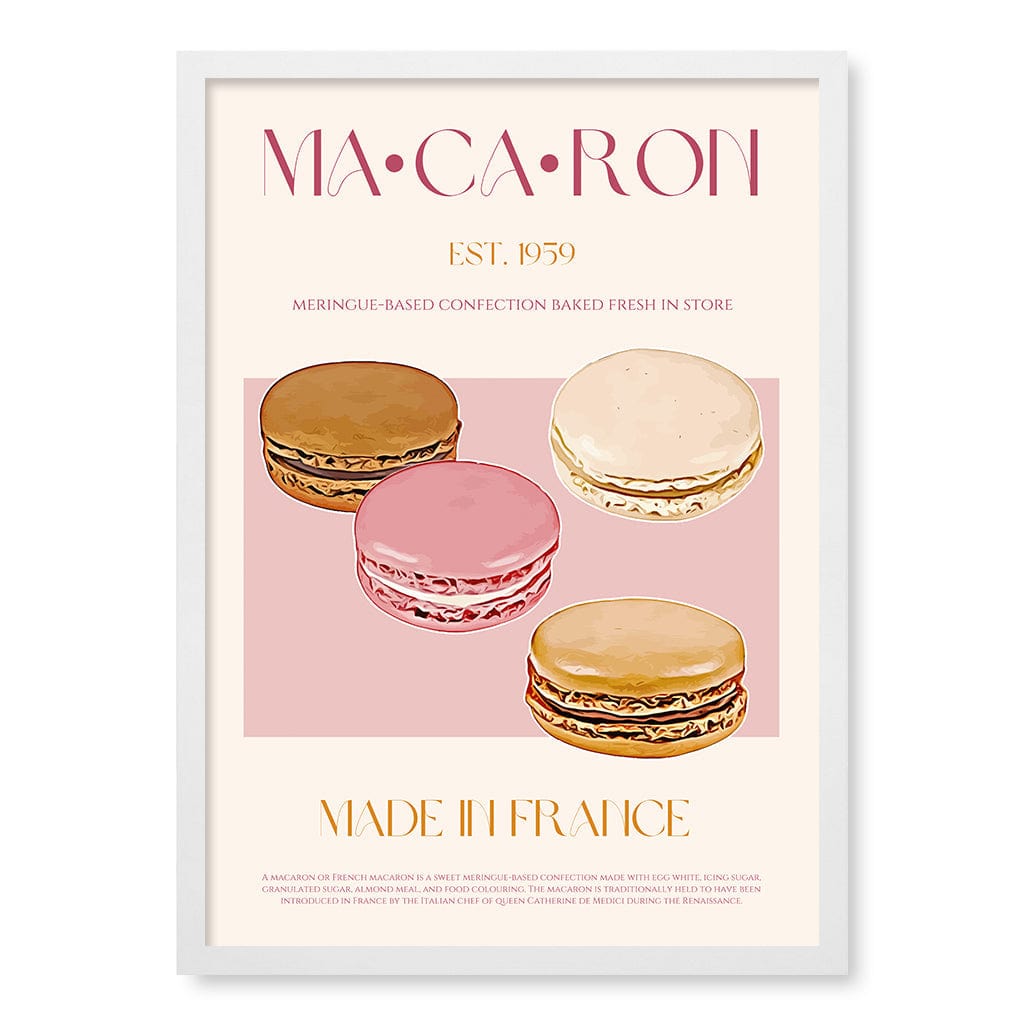 Macaron Delight Modern Wall Art Print A4 (21 x 29.7cm) / Matte White Frame / No Border from our Australian Made Framed Wall Art, Prints & Posters collection by Profile Products (Australia) Pty Ltd