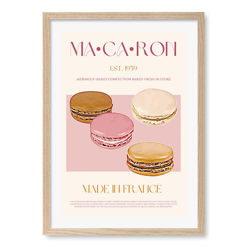 Macaron Delight Modern Wall Art Print A4 (21 x 29.7cm) / Natural Oak Frame / White Border from our Australian Made Framed Wall Art, Prints & Posters collection by Profile Products (Australia) Pty Ltd