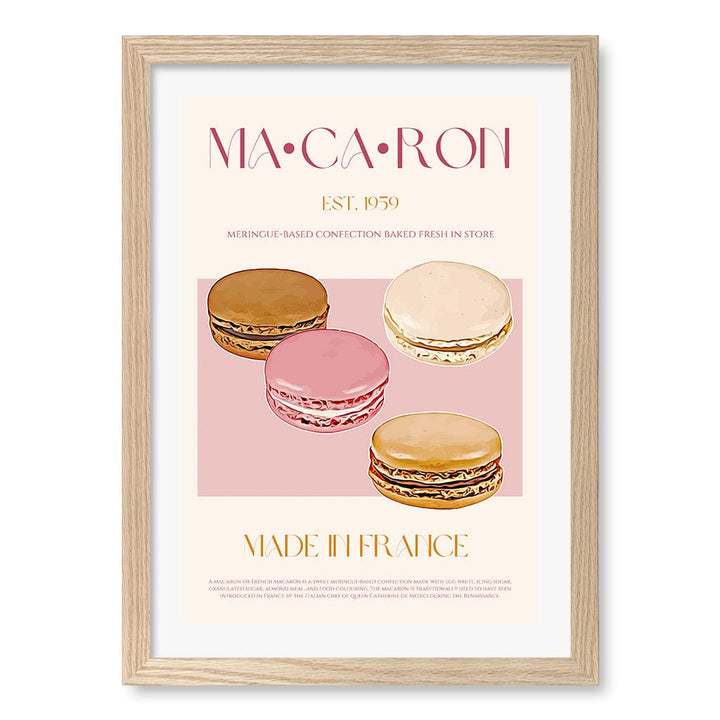 Macaron Delight Wall Art Print A3 (29.7 x 42cm) / Natural Oak Frame / White Border from our Australian Made Wall Art collection by Profile Australia