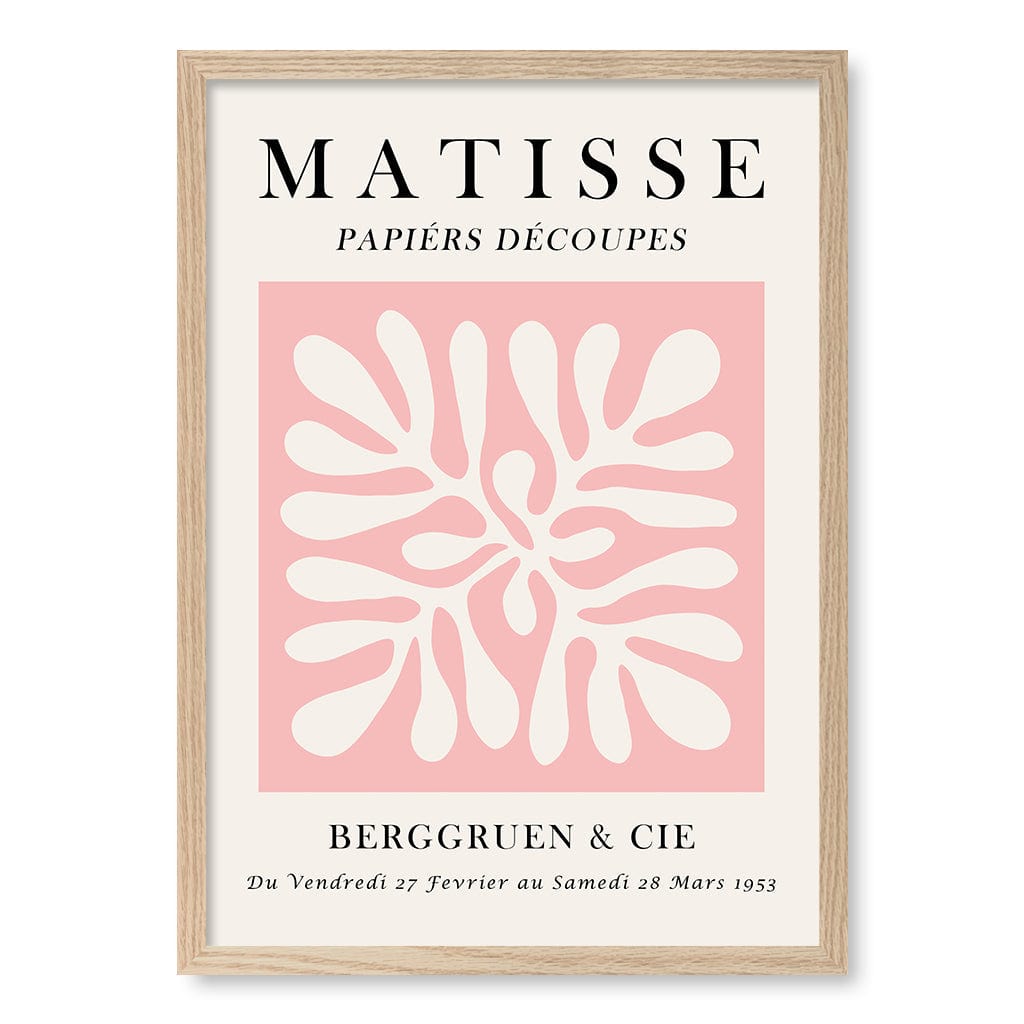 Matisse Floral 11 Modern Wall Art Print A4 (21 x 29.7cm) / Natural Oak Frame / No Border from our Australian Made Framed Wall Art, Prints & Posters collection by Profile Products (Australia) Pty Ltd