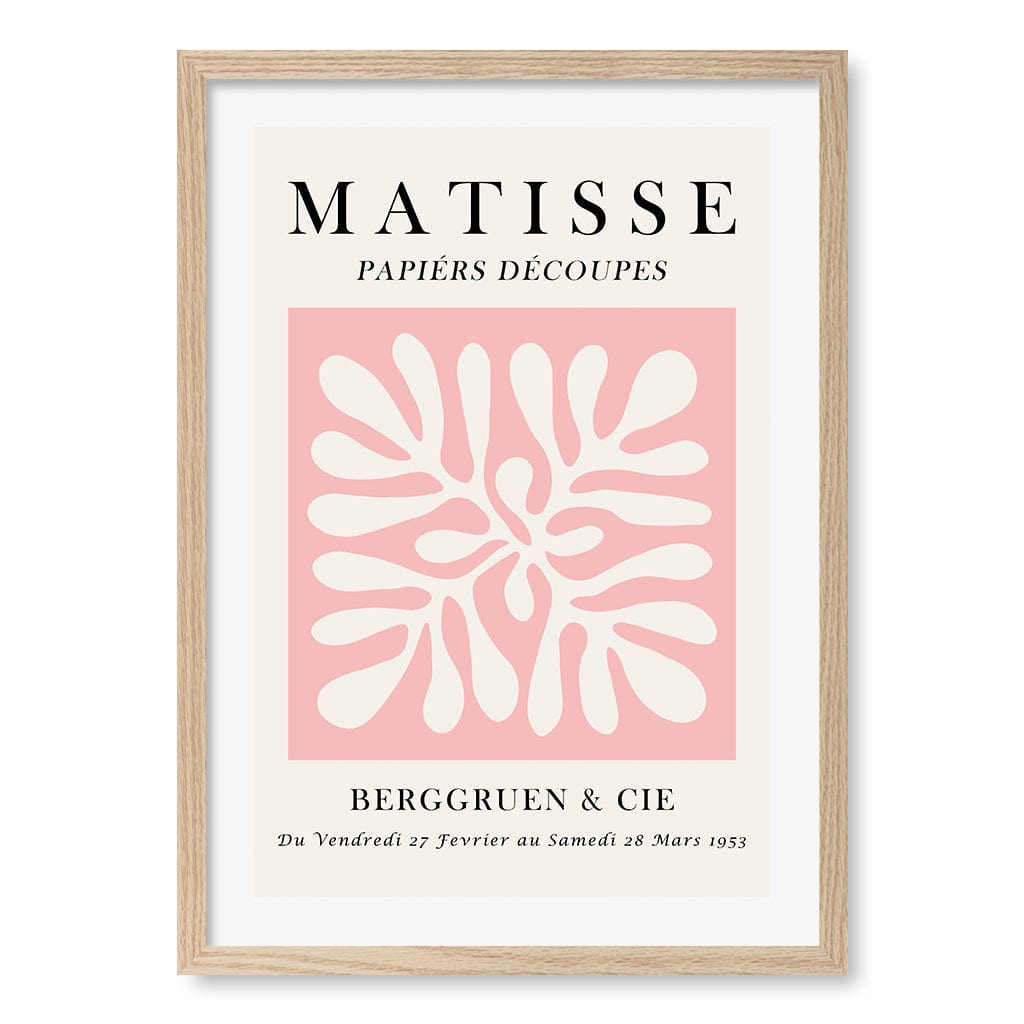 Matisse Floral 11 Modern Wall Art Print A4 (21 x 29.7cm) / Natural Oak Frame / White Border from our Australian Made Framed Wall Art, Prints & Posters collection by Profile Products (Australia) Pty Ltd