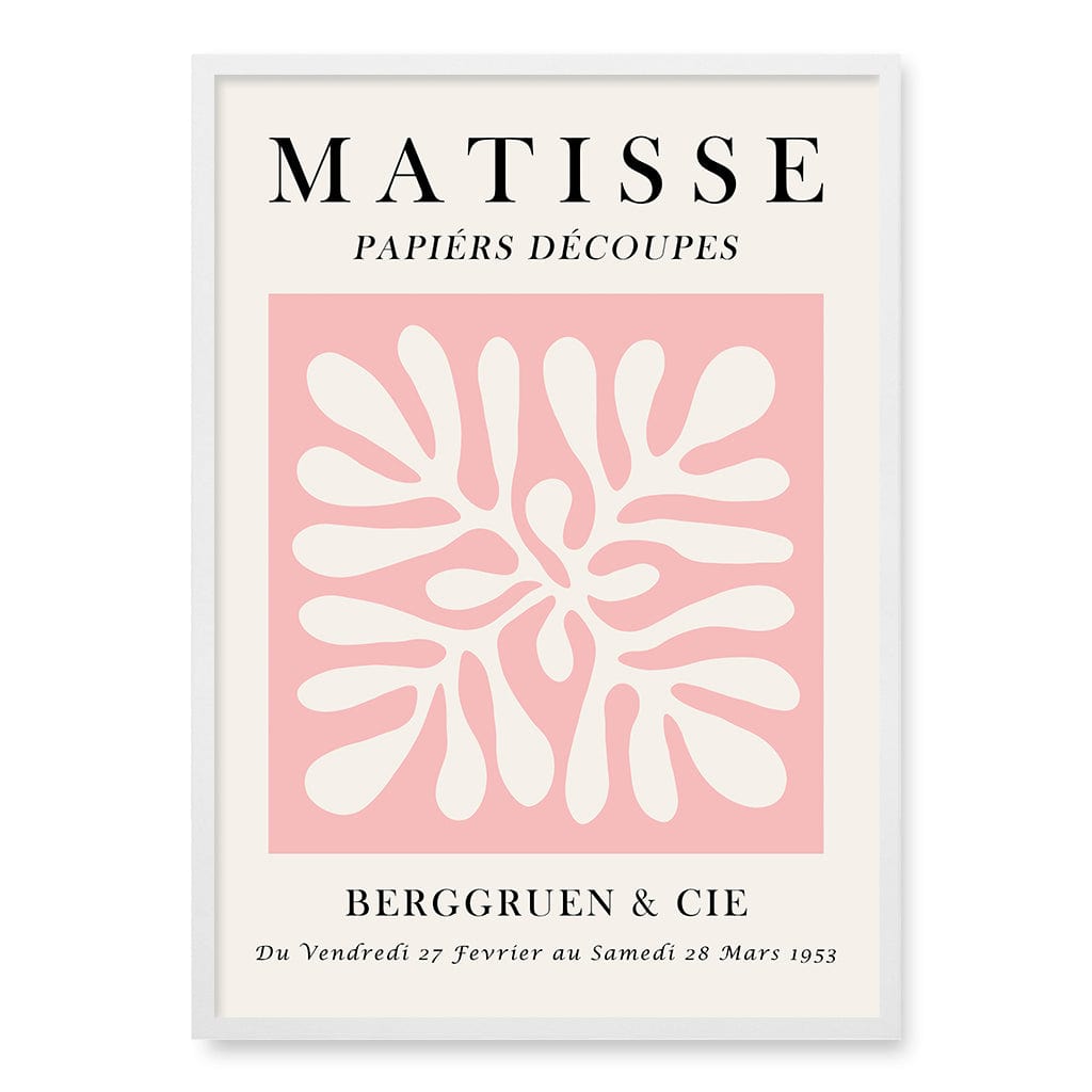 Matisse Floral 11 Wall Art Print A1 (59.4 x 84.1cm) / Matte White Frame / No Border from our Australian Made Wall Art collection by Profile Australia