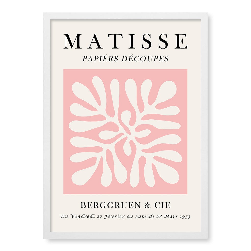 Matisse Floral 11 Wall Art Print A2 (42 x 59.4cm) / Matte White Frame / No Border from our Australian Made Wall Art collection by Profile Australia
