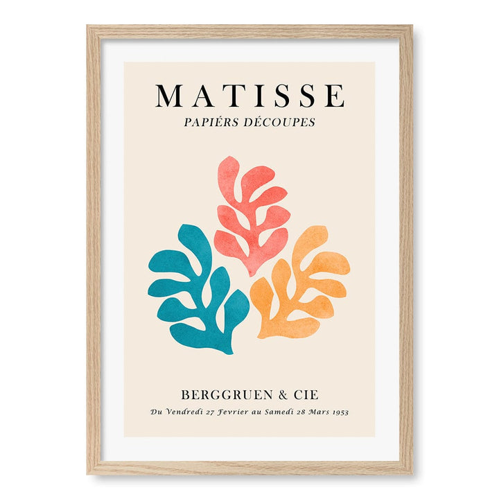 Matisse Floral 3 Modern Wall Art Print A4 (21 x 29.7cm) / Natural Oak Frame / White Border from our Australian Made Framed Wall Art, Prints & Posters collection by Profile Products (Australia) Pty Ltd
