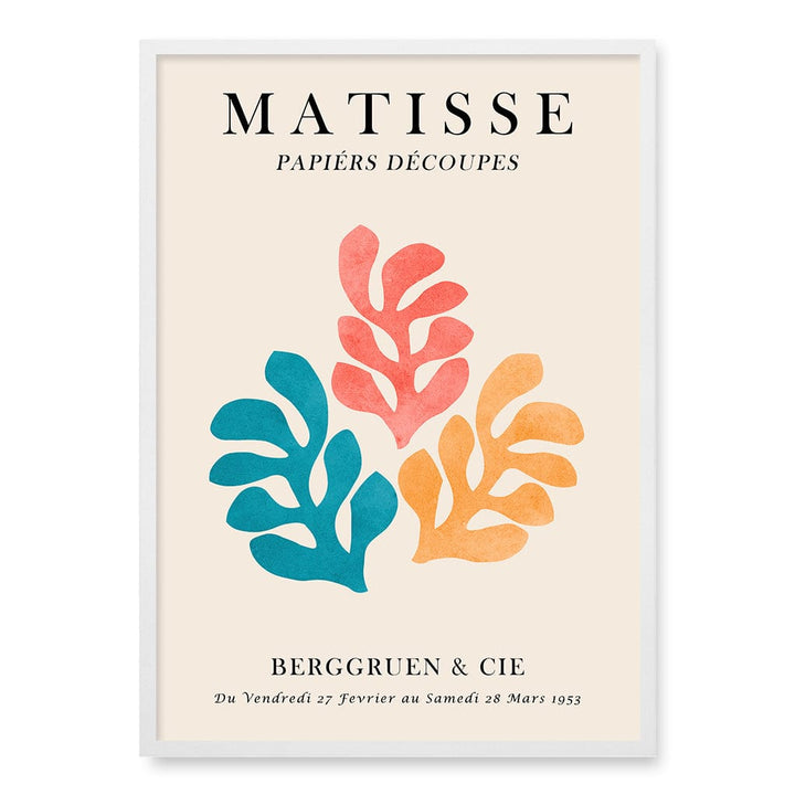 Matisse Floral 3 Wall Art Print A1 (59.4 x 84.1cm) / Matte White Frame / No Border from our Australian Made Wall Art collection by Profile Australia