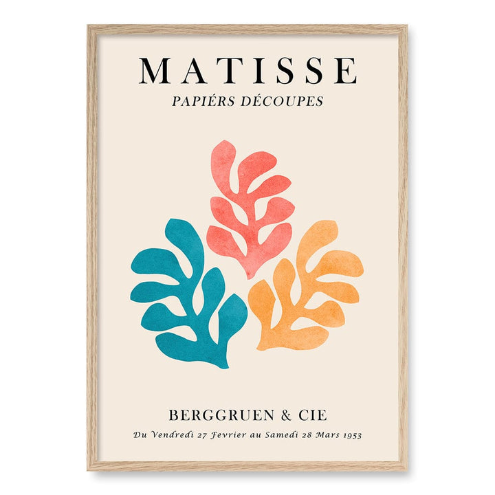 Matisse Floral 3 Wall Art Print A1 (59.4 x 84.1cm) / Natural Oak Frame / No Border from our Australian Made Wall Art collection by Profile Australia