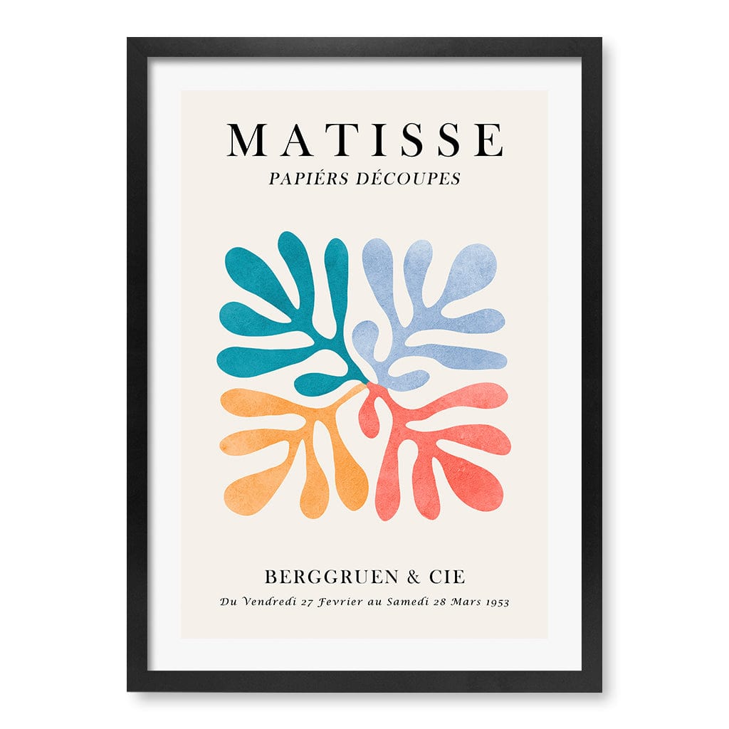Matisse Floral 4 Modern Wall Art Print A4 (21 x 29.7cm) / Matte Black Frame / White Border from our Australian Made Framed Wall Art, Prints & Posters collection by Profile Products (Australia) Pty Ltd