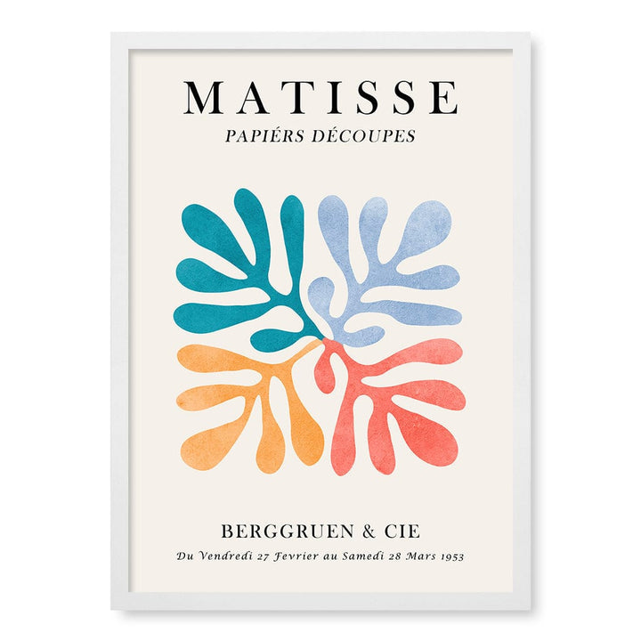 Matisse Floral 4 Modern Wall Art Print A4 (21 x 29.7cm) / Matte White Frame / No Border from our Australian Made Framed Wall Art, Prints & Posters collection by Profile Products (Australia) Pty Ltd