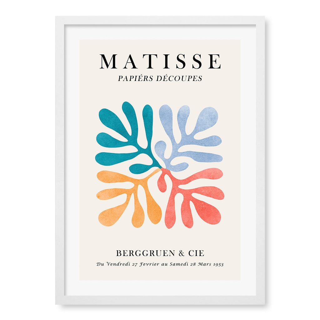 Matisse Floral 4 Modern Wall Art Print A4 (21 x 29.7cm) / Matte White Frame / White Border from our Australian Made Framed Wall Art, Prints & Posters collection by Profile Products (Australia) Pty Ltd