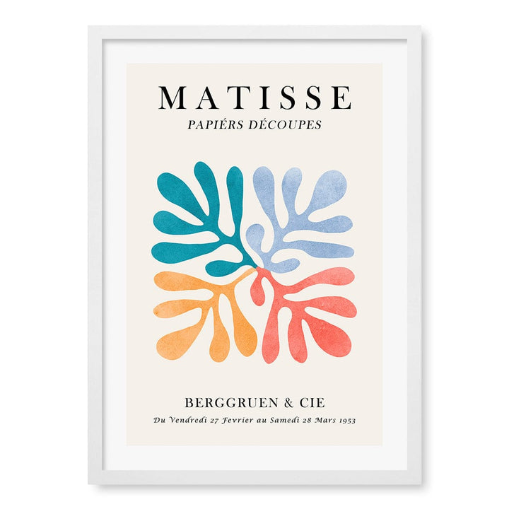 Matisse Floral 4 Modern Wall Art Print A4 (21 x 29.7cm) / Matte White Frame / White Border from our Australian Made Framed Wall Art, Prints & Posters collection by Profile Products (Australia) Pty Ltd