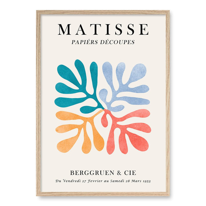 Matisse Floral 4 Wall Art Print A1 (59.4 x 84.1cm) / Natural Oak Frame / No Border from our Australian Made Wall Art collection by Profile Australia