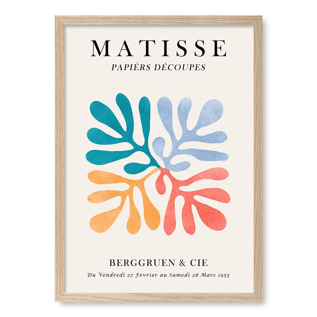 Matisse Floral 4 Wall Art Print A2 (42 x 59.4cm) / Natural Oak Frame / No Border from our Australian Made Wall Art collection by Profile Australia