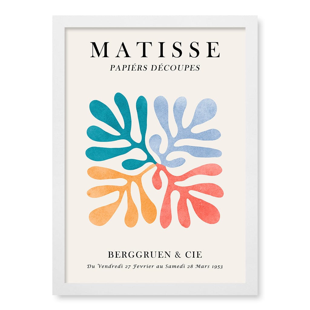 Matisse Floral 4 Wall Art Print A3 (29.7 x 42cm) / Matte White Frame / No Border from our Australian Made Wall Art collection by Profile Australia