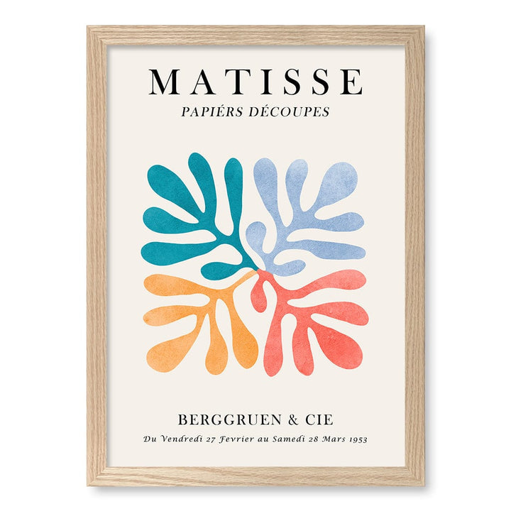 Matisse Floral 4 Wall Art Print A3 (29.7 x 42cm) / Natural Oak Frame / No Border from our Australian Made Wall Art collection by Profile Australia
