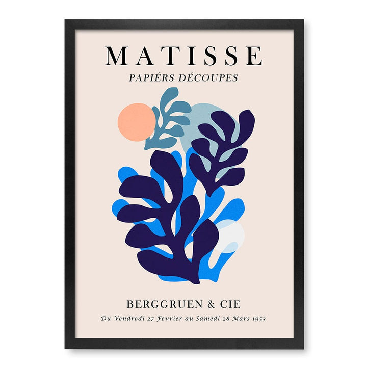 Matisse Floral 5 Modern Wall Art Print A4 (21 x 29.7cm) / Matte Black Frame / No Border from our Australian Made Framed Wall Art, Prints & Posters collection by Profile Products (Australia) Pty Ltd
