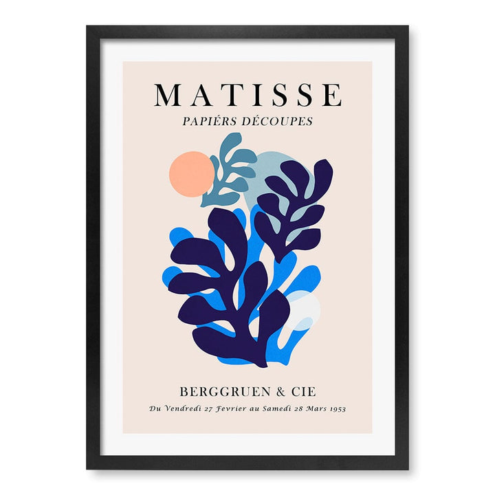 Matisse Floral 5 Modern Wall Art Print A4 (21 x 29.7cm) / Matte Black Frame / White Border from our Australian Made Framed Wall Art, Prints & Posters collection by Profile Products (Australia) Pty Ltd