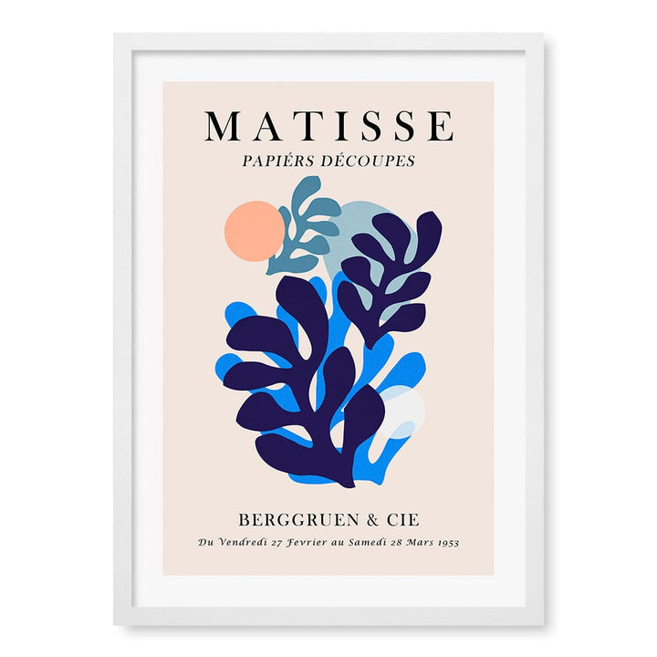 Matisse Floral 5 Modern Wall Art Print A4 (21 x 29.7cm) / Matte White Frame / White Border from our Australian Made Framed Wall Art, Prints & Posters collection by Profile Products (Australia) Pty Ltd