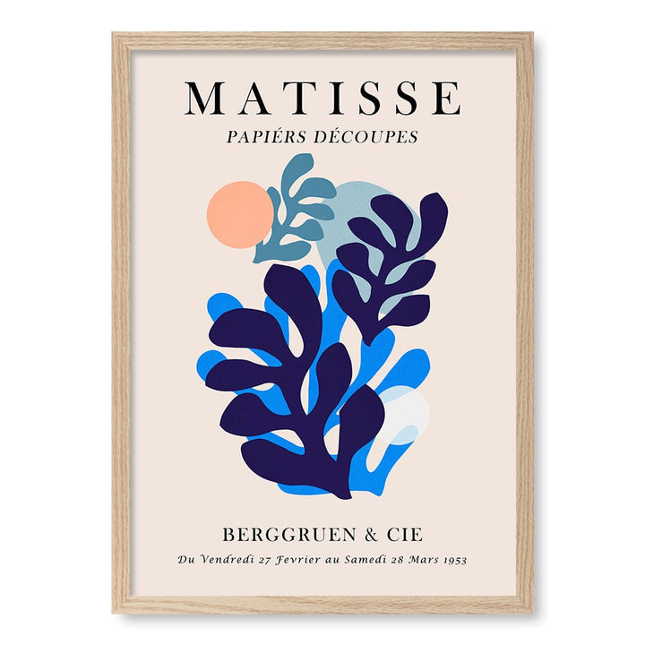 Matisse Floral 5 Modern Wall Art Print A4 (21 x 29.7cm) / Natural Oak Frame / No Border from our Australian Made Framed Wall Art, Prints & Posters collection by Profile Products (Australia) Pty Ltd