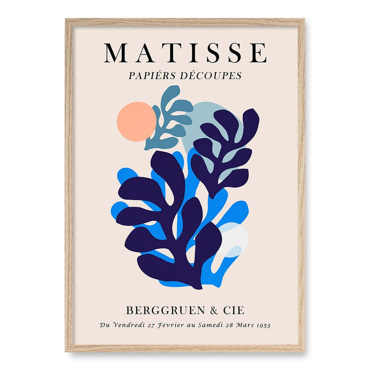 Matisse Floral 5 Wall Art Print A1 (59.4 x 84.1cm) / Natural Oak Frame / No Border from our Australian Made Wall Art collection by Profile Australia