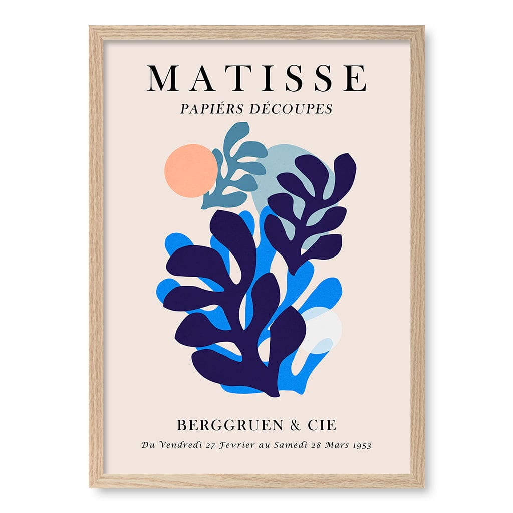 Matisse Floral 5 Wall Art Print A2 (42 x 59.4cm) / Natural Oak Frame / No Border from our Australian Made Wall Art collection by Profile Australia