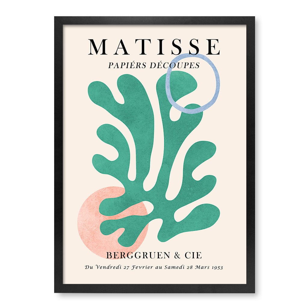 Matisse Floral 6 Modern Wall Art Print A4 (21 x 29.7cm) / Matte Black Frame / No Border from our Australian Made Framed Wall Art, Prints & Posters collection by Profile Products (Australia) Pty Ltd