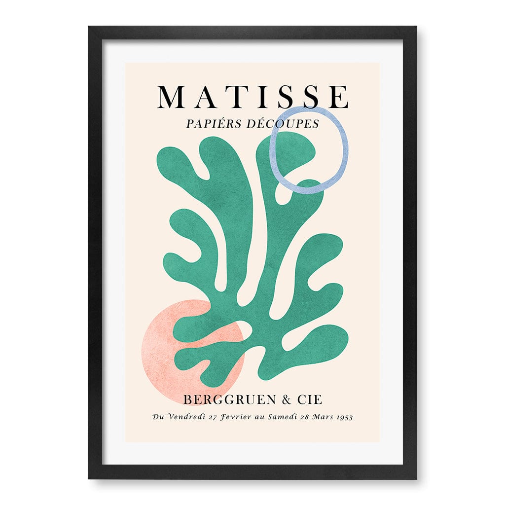 Matisse Floral 6 Modern Wall Art Print A4 (21 x 29.7cm) / Matte Black Frame / White Border from our Australian Made Framed Wall Art, Prints & Posters collection by Profile Products (Australia) Pty Ltd