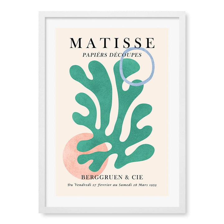 Matisse Floral 6 Modern Wall Art Print A4 (21 x 29.7cm) / Matte White Frame / White Border from our Australian Made Framed Wall Art, Prints & Posters collection by Profile Products (Australia) Pty Ltd