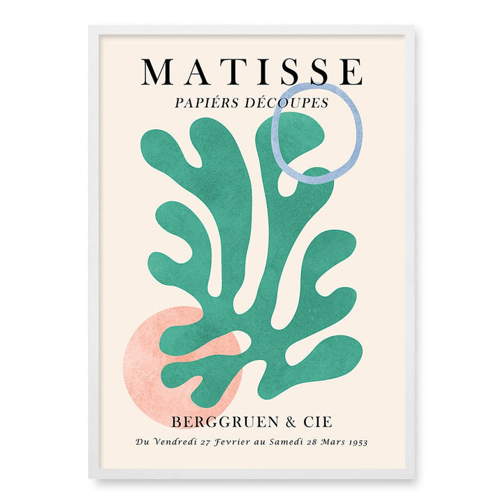 Matisse Floral 6 Wall Art Print A1 (59.4 x 84.1cm) / Matte White Frame / No Border from our Australian Made Wall Art collection by Profile Australia