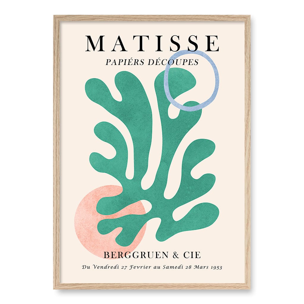 Matisse Floral 6 Wall Art Print A1 (59.4 x 84.1cm) / Natural Oak Frame / No Border from our Australian Made Wall Art collection by Profile Australia