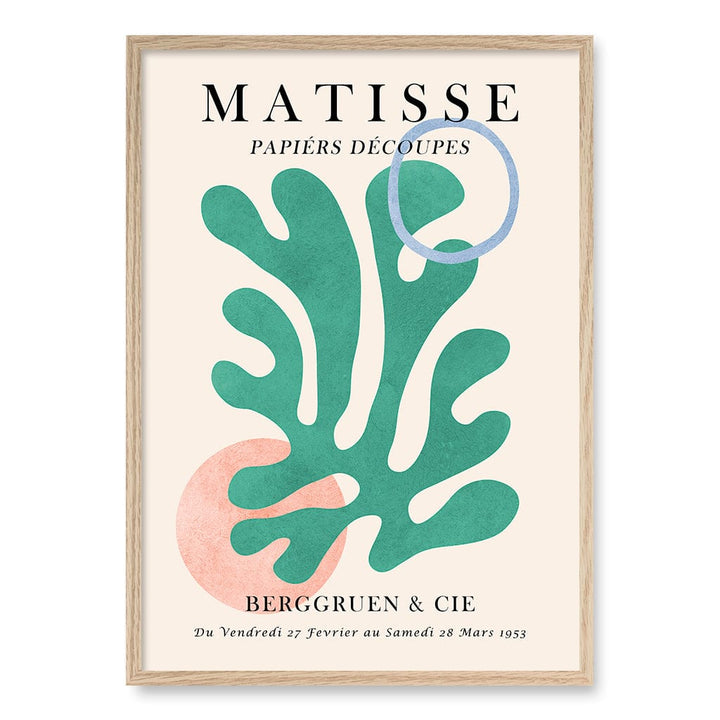 Matisse Floral 6 Wall Art Print A1 (59.4 x 84.1cm) / Natural Oak Frame / No Border from our Australian Made Wall Art collection by Profile Australia