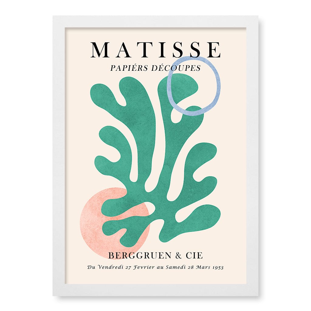 Matisse Floral 6 Wall Art Print A3 (29.7 x 42cm) / Matte White Frame / No Border from our Australian Made Wall Art collection by Profile Australia