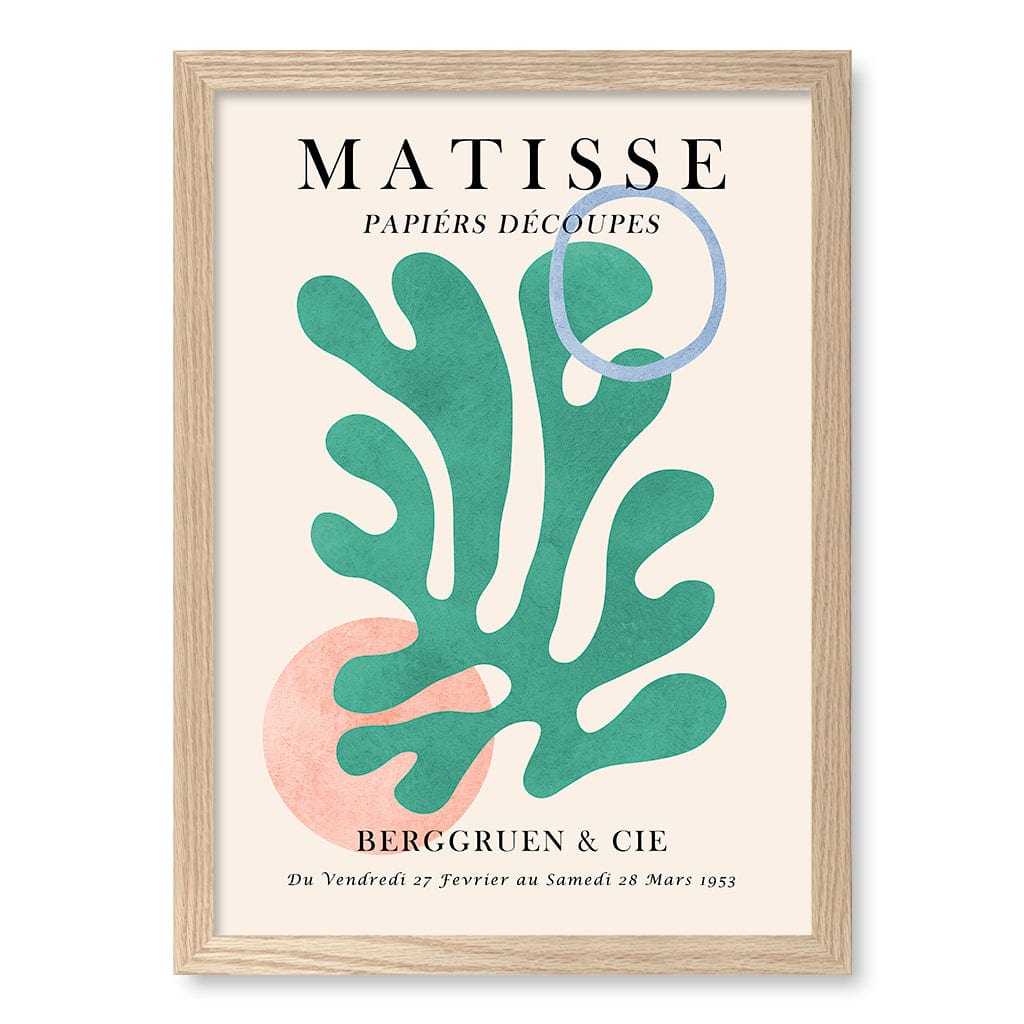 Matisse Floral 6 Wall Art Print A3 (29.7 x 42cm) / Natural Oak Frame / No Border from our Australian Made Wall Art collection by Profile Australia