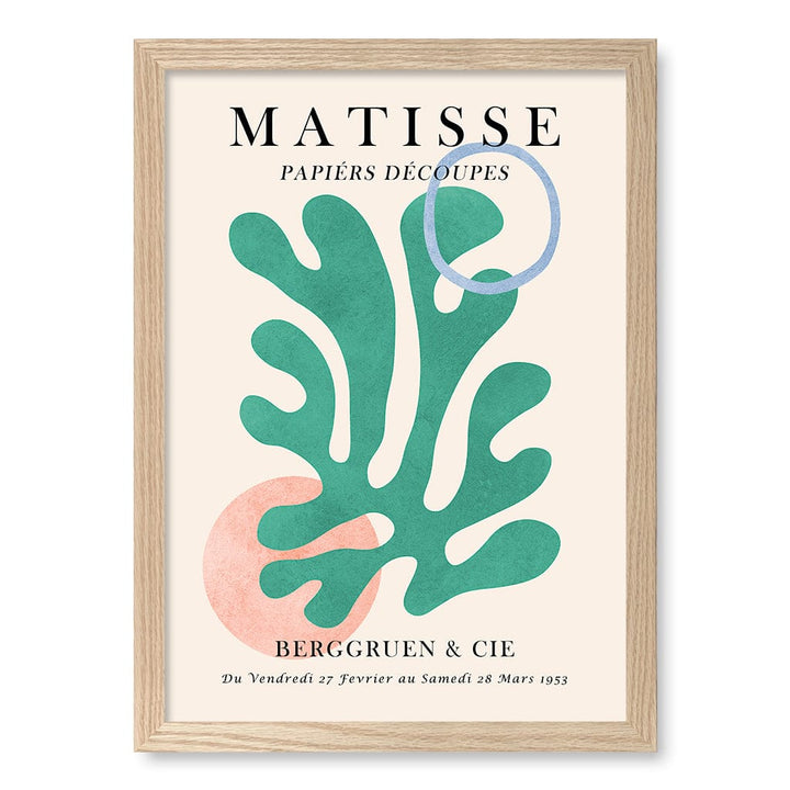 Matisse Floral 6 Wall Art Print A3 (29.7 x 42cm) / Natural Oak Frame / No Border from our Australian Made Wall Art collection by Profile Australia