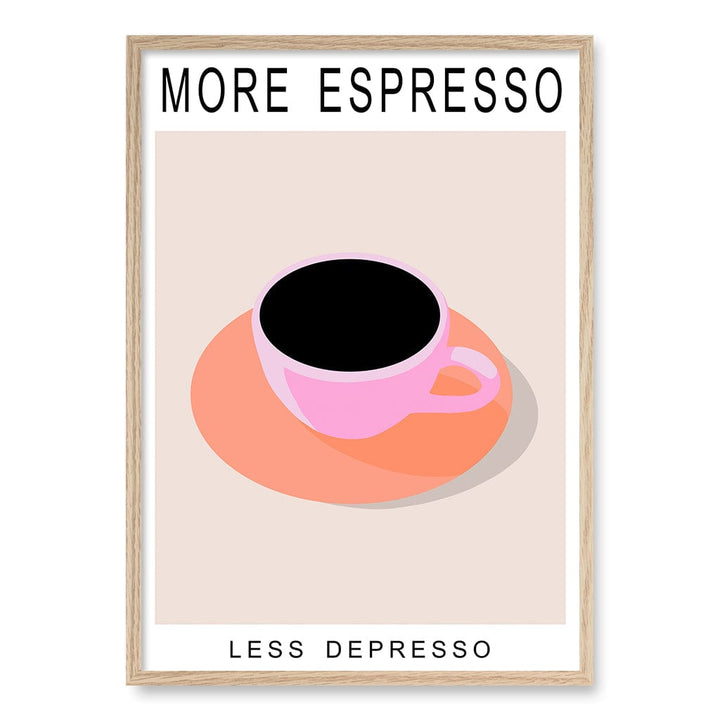 More Espresso Wall Art Print A1 (59.4 x 84.1cm) / Natural Oak Frame / No Border from our Australian Made Wall Art collection by Profile Australia