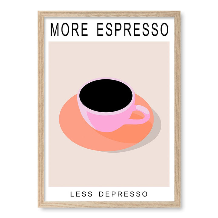 More Espresso Wall Art Print A2 (42 x 59.4cm) / Natural Oak Frame / No Border from our Australian Made Wall Art collection by Profile Australia
