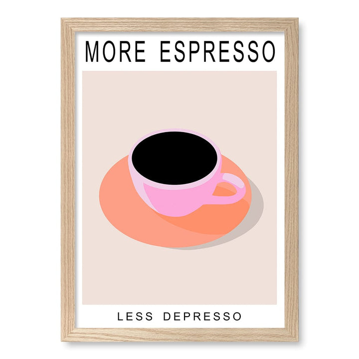 More Espresso Wall Art Print A3 (29.7 x 42cm) / Natural Oak Frame / No Border from our Australian Made Wall Art collection by Profile Australia