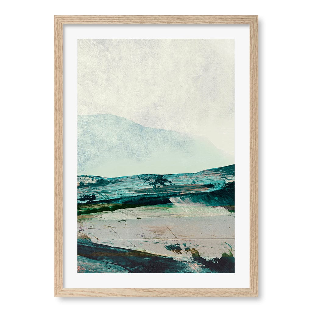 Mountains Abstract Wall Art Print by Dan Hobday A4 (21 x 29.7cm) / Natural Oak Frame / White Border from our Australian Made Framed Wall Art, Prints & Posters collection by Profile Products (Australia) Pty Ltd