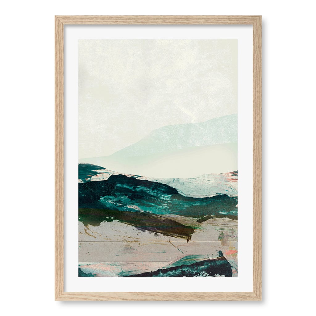 Mountains No2 Abstract Wall Art Print by Dan Hobday A4 (21 x 29.7cm) / Natural Oak Frame / White Border from our Australian Made Framed Wall Art, Prints & Posters collection by Profile Products (Australia) Pty Ltd