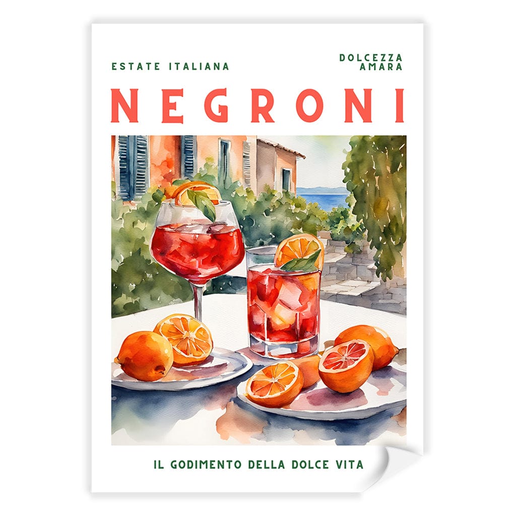 Negroni Cocktail Wall Art Print A4 (21 x 29.7cm) / Print Only / No Border from our Australian Made Framed Wall Art, Prints & Posters collection by Profile Products (Australia) Pty Ltd