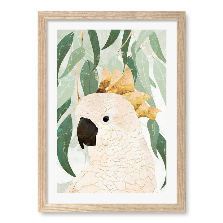 Opera House Cockatoo Wall Art Print A3 (29.7 x 42cm) / Natural Oak Frame / White Border from our Australian Made Framed Wall Art, Prints & Posters collection by Profile Products (Australia) Pty Ltd