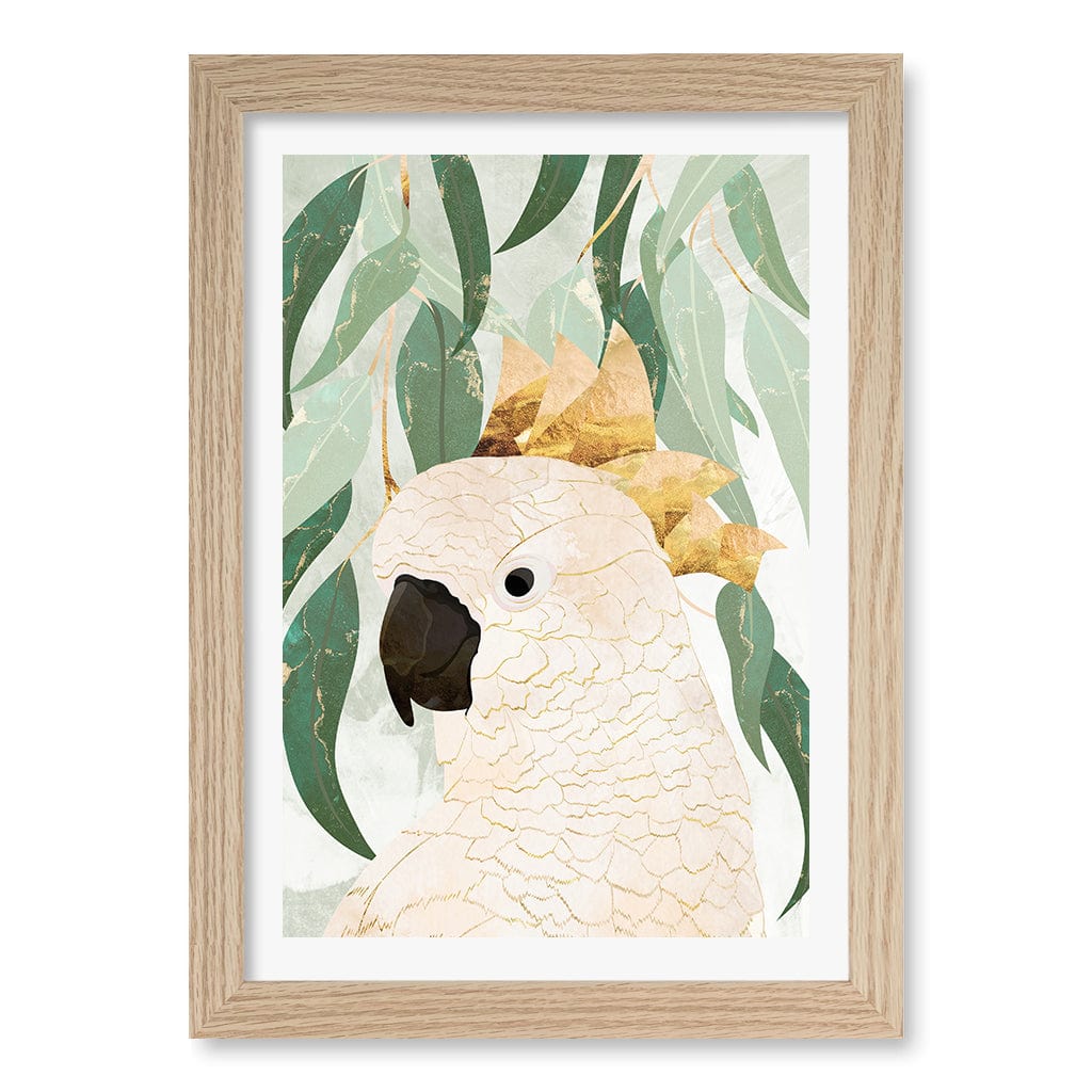 Opera House Cockatoo Wall Art Print A4 (21 x 29.7cm) / Natural Oak Frame / White Border from our Australian Made Framed Wall Art, Prints & Posters collection by Profile Products (Australia) Pty Ltd