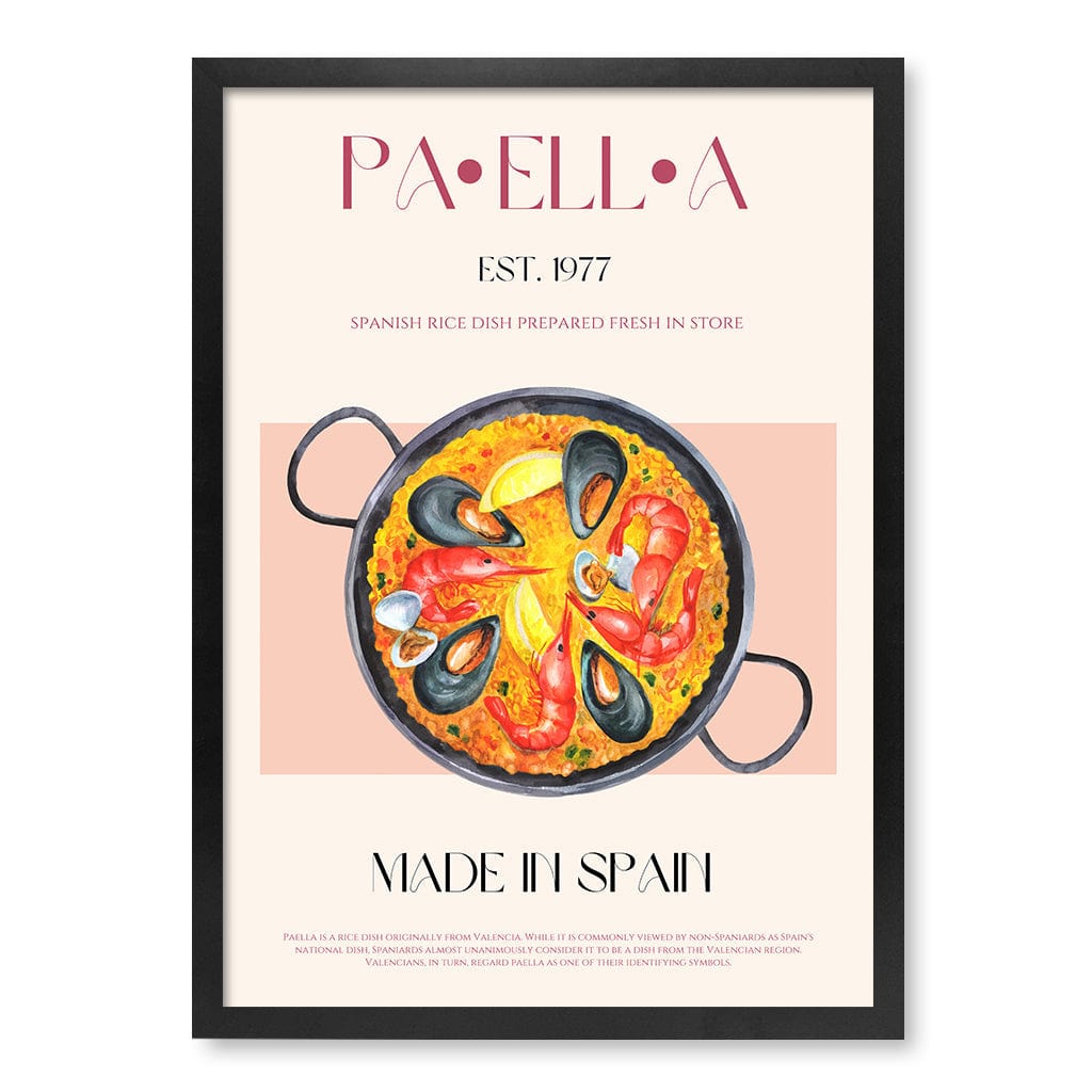 Paella Delight Modern Wall Art Print A4 (21 x 29.7cm) / Matte Black Frame / No Border from our Australian Made Framed Wall Art, Prints & Posters collection by Profile Products (Australia) Pty Ltd