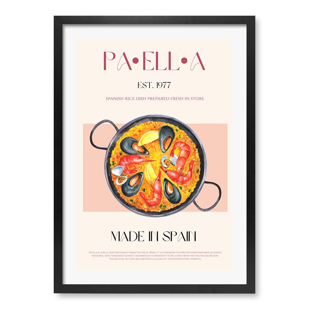 Paella Delight Modern Wall Art Print A4 (21 x 29.7cm) / Matte Black Frame / White Border from our Australian Made Framed Wall Art, Prints & Posters collection by Profile Products (Australia) Pty Ltd