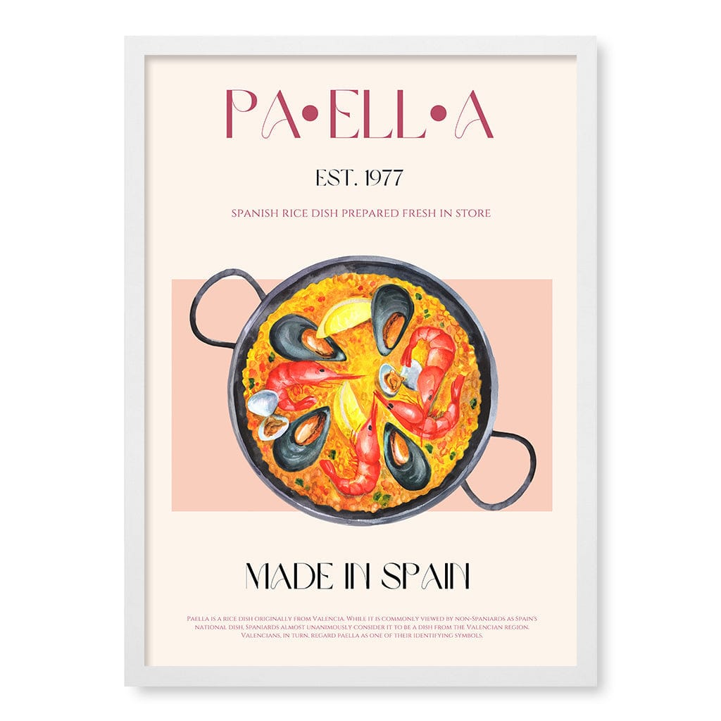 Paella Delight Modern Wall Art Print A4 (21 x 29.7cm) / Matte White Frame / No Border from our Australian Made Framed Wall Art, Prints & Posters collection by Profile Products (Australia) Pty Ltd