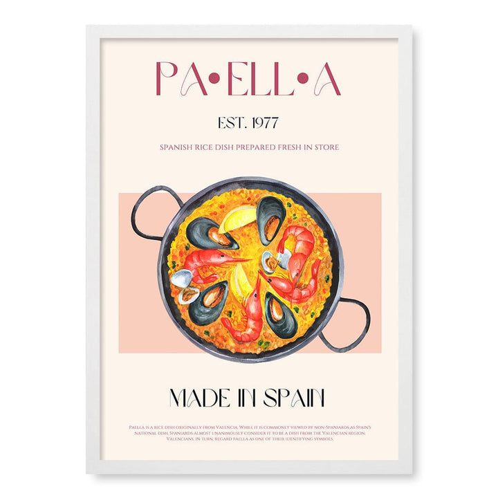 Paella Delight Modern Wall Art Print A4 (21 x 29.7cm) / Matte White Frame / No Border from our Australian Made Framed Wall Art, Prints & Posters collection by Profile Products (Australia) Pty Ltd