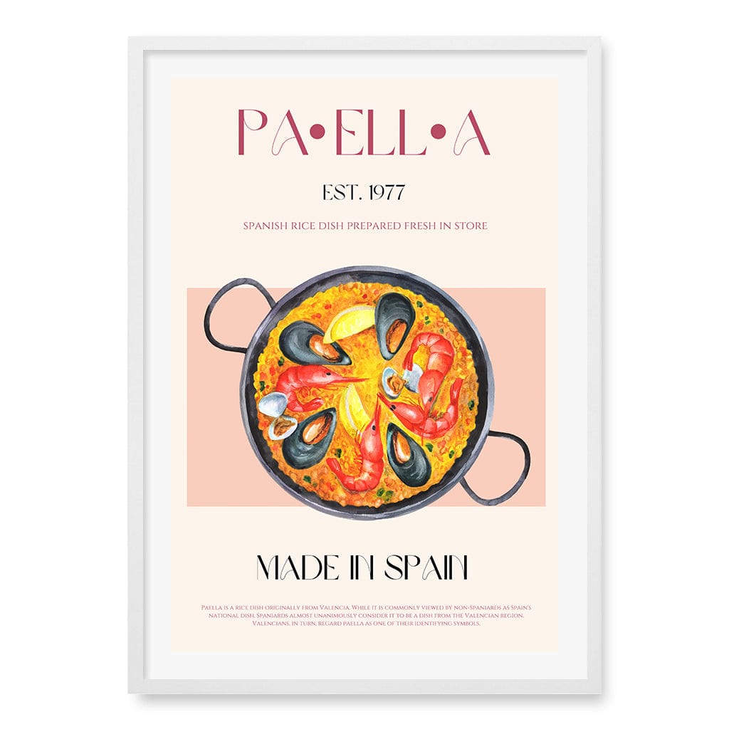 Paella Delight Wall Art Print A1 (59.4 x 84.1cm) / Matte White Frame / White Border from our Australian Made Wall Art collection by Profile Australia