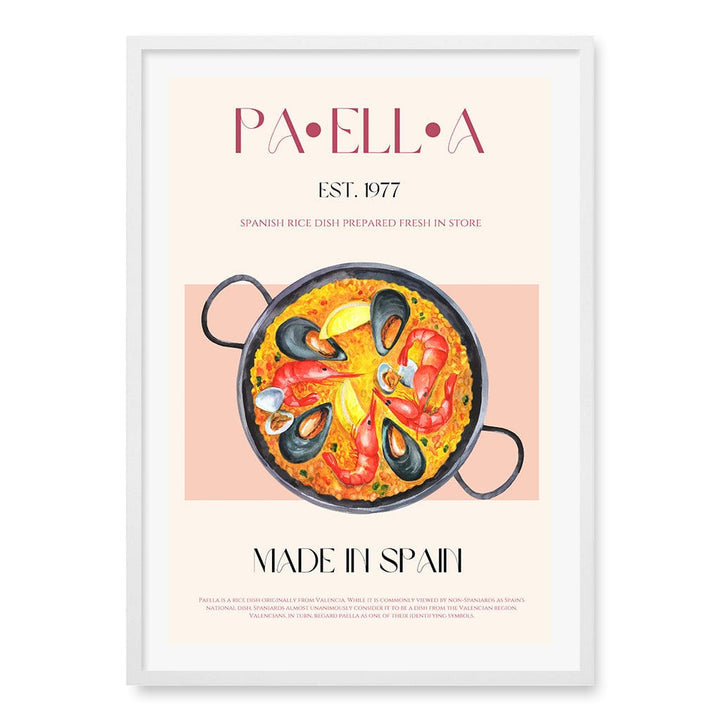 Paella Delight Wall Art Print A1 (59.4 x 84.1cm) / Matte White Frame / White Border from our Australian Made Wall Art collection by Profile Australia