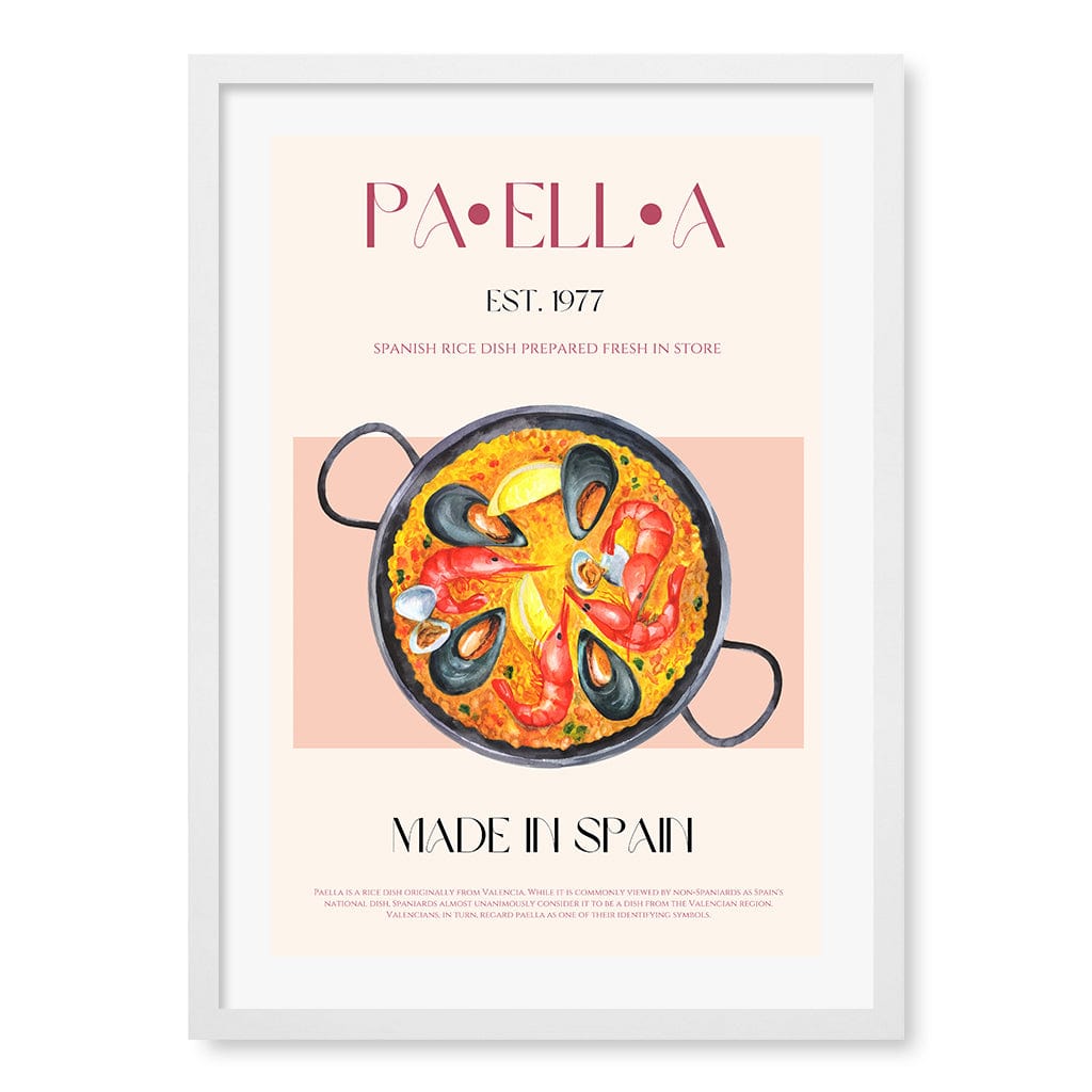 Paella Delight Wall Art Print A2 (42 x 59.4cm) / Matte White Frame / White Border from our Australian Made Wall Art collection by Profile Australia