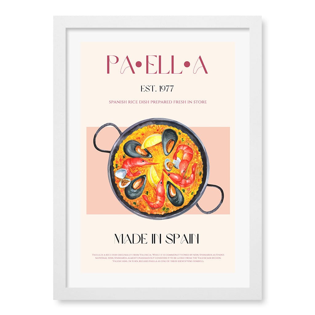 Paella Delight Wall Art Print A3 (29.7 x 42cm) / Matte White Frame / White Border from our Australian Made Wall Art collection by Profile Australia