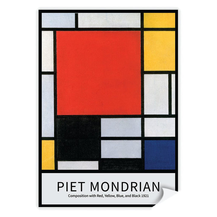 Piet Mondrian Composition Art Print A4 (21 x 29.7cm) / Print Only / No Border from our Australian Made Framed Wall Art, Prints & Posters collection by Profile Products (Australia) Pty Ltd